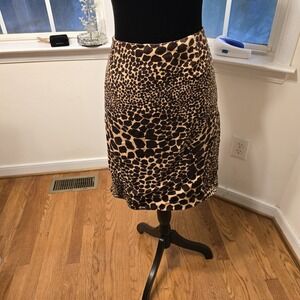 Trina‎ Turk Los Angeles Leopard Print Skirt Womens Size 10 Lined